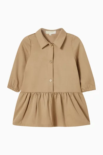 Embellished Shirtdress in Twill