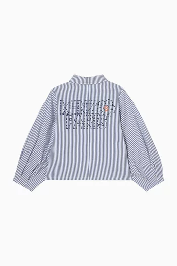 Stripe Logo Shirt in Cotton