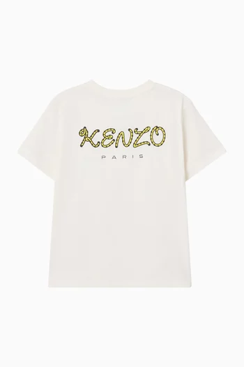 Tiger-applique T-shirt in Cotton