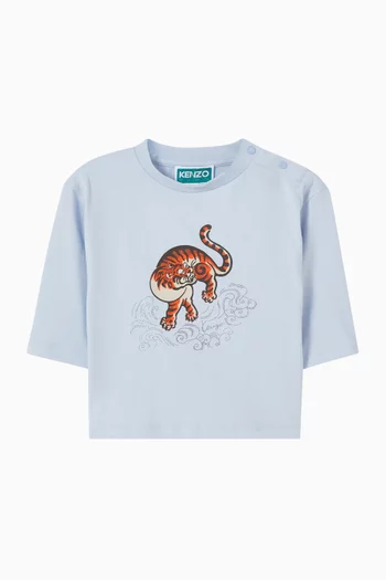 Tiger Logo T-shirt in Cotton