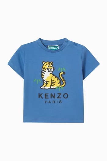 Tiger Logo T-shirt in Cotton