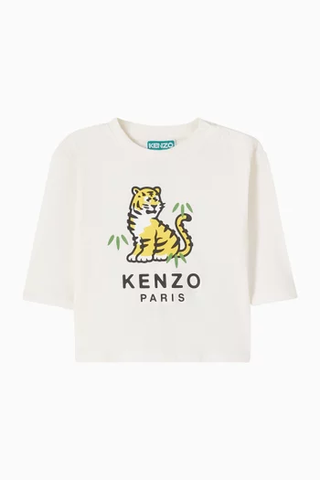 Tiger Logo T-shirt in Cotton