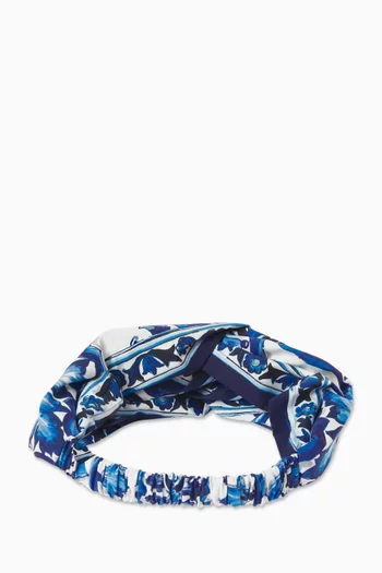 Majolica-print Headband in Satin