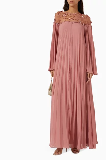 Efsun Embellished Pleated Maxi Dress