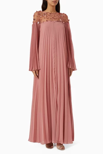 Efsun Embellished Pleated Maxi Dress
