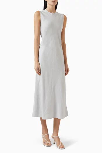 Tie-back Dress in Linen Blend