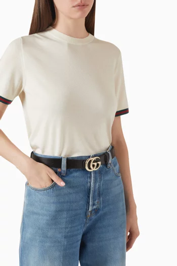 GG Marmont Reversible Belt in GG Supreme Canvas & Leather