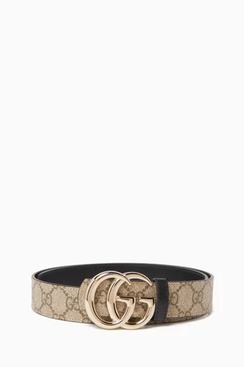 GG Marmont Reversible Belt in GG Supreme Canvas & Leather