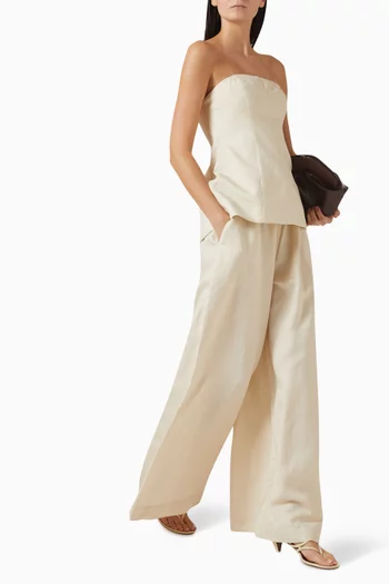 Gigi Wide-leg Pants in Linen-blend