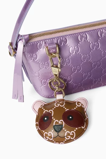Panda Shaped Bag Charm in Leather