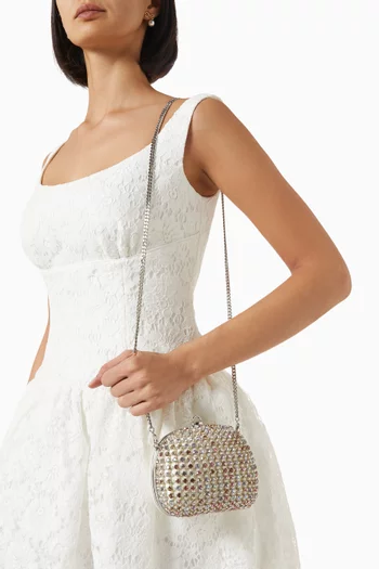 Embellished Top-handle Bag in Leather