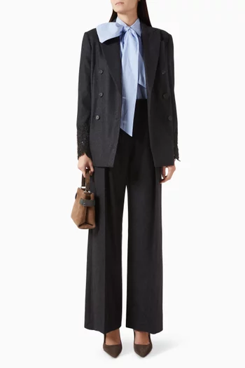 بنطال مطرز بالخرز صوف