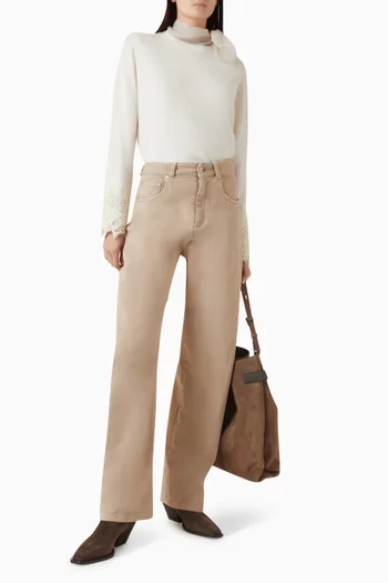 سترة بأساور مطرزة بدانتيل كشمير