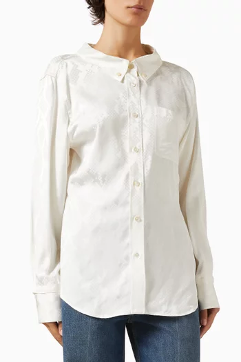 قميص بنقشة جلد الأفعى فيسكوز وحرير