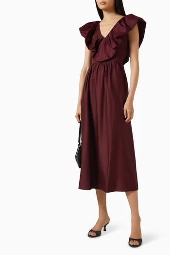 Yassalsy Ruffle Midi Dress in Cotton