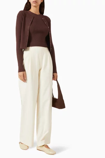 Zoe Cropped Cardigan in Knit