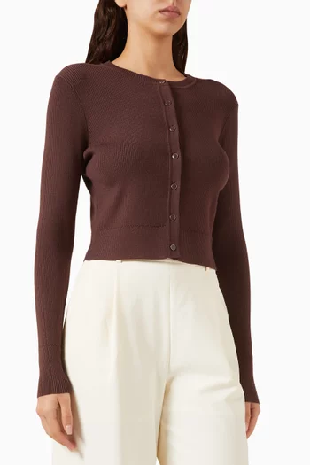 Zoe Cropped Cardigan in Knit