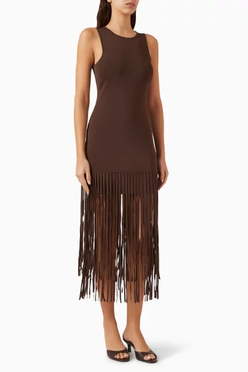 Margaux Fringed Mini Dress in Knit