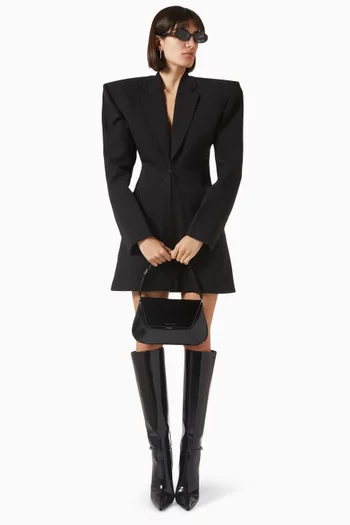 Structured Blazer Dress in Suit Crepe