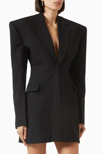 Structured Blazer Dress in Suit Crepe