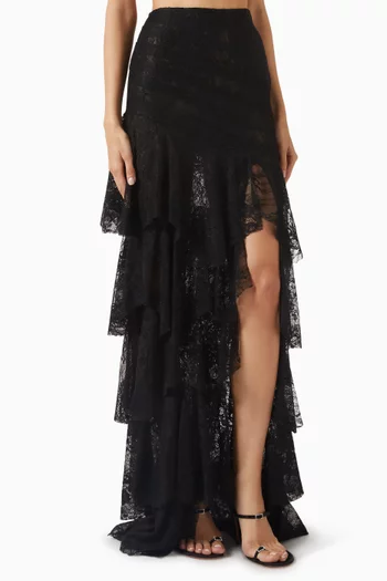 Layered Maxi Skirt in Lace