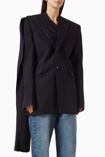 Shawl Blazer in Suit Crepe