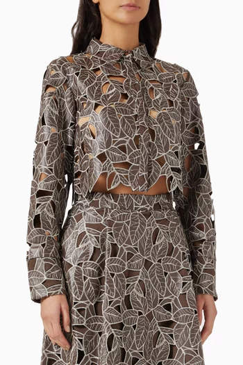 Beatrix Lace Top in Vegan Leather
