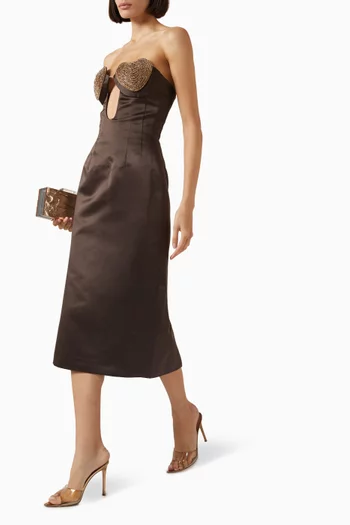 Mermaid Crystal Midi Dress