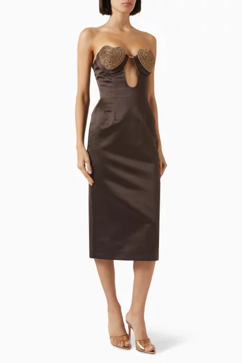 Mermaid Crystal Midi Dress