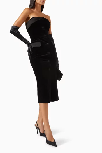 Diana Midi Dress in Velvet