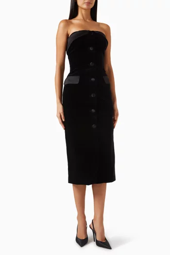 Diana Midi Dress in Velvet