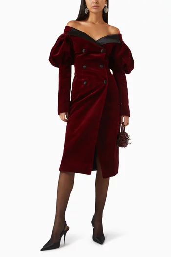 Bohemian Midi Dress in Velvet