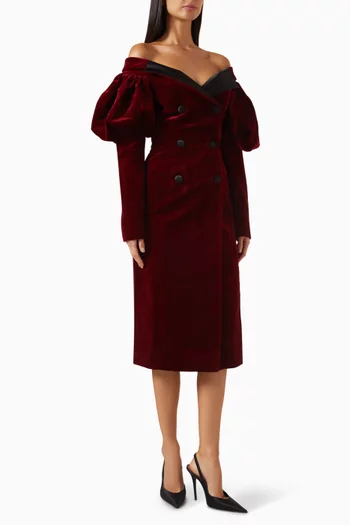 Bohemian Midi Dress in Velvet