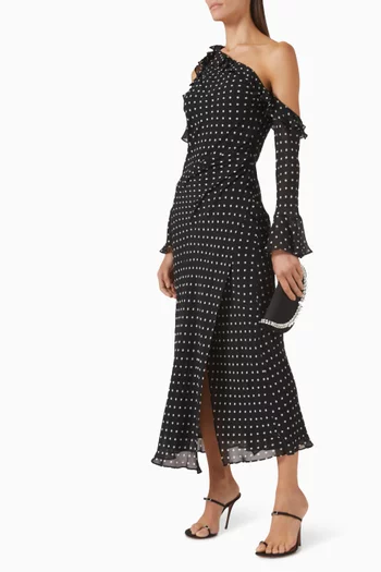 Houston Ruffle Maxi Dress in Georgette