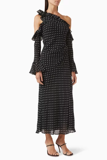 Houston Ruffle Maxi Dress in Georgette