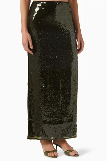 Olympia Sequin-embellished Maxi Skirt