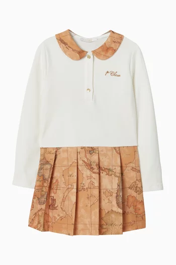 فستان بطيات صوف قطني 