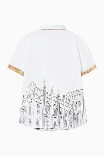 Map-trim Shirt in Cotton-poplin