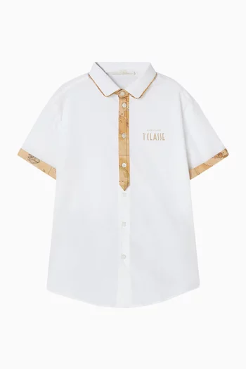 Map-trim Shirt in Cotton-poplin