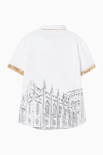 Map-trim Shirt in Cotton-poplin