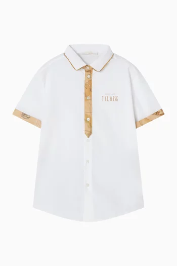 Map-trim Shirt in Cotton-poplin