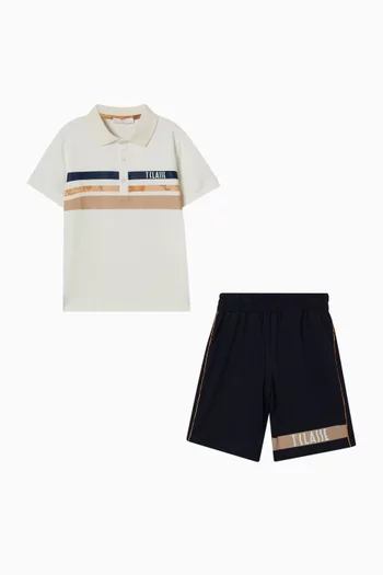 Polo T-Shirt & Shorts Set in Cotton