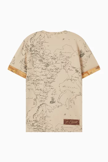 Map-print T-shirt in Cotton