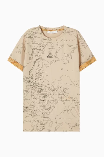 Map-print T-shirt in Cotton