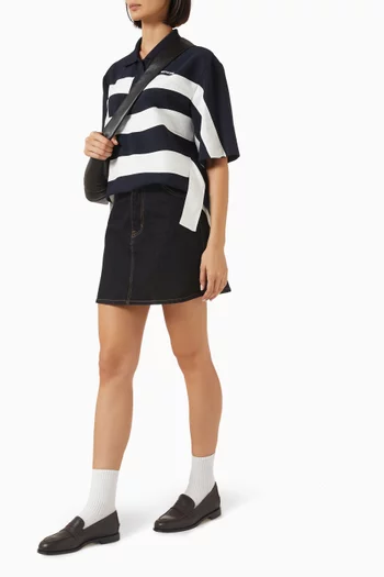 Back String Polo Blouse