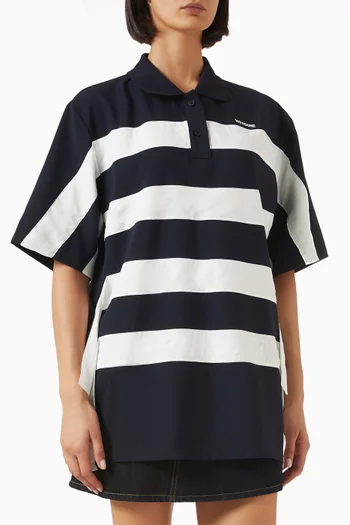 Back String Polo Blouse