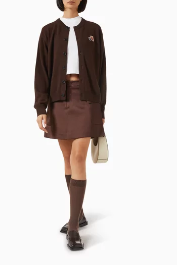 Cargo Flared Mini Skirt in Satin