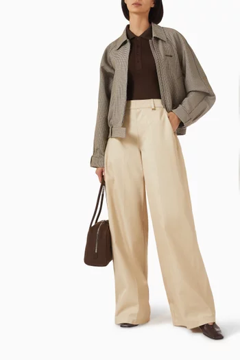 Pintuck Wide-leg Pants
