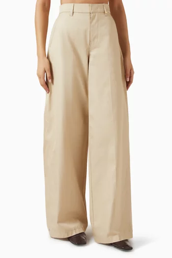 Pintuck Wide-leg Pants