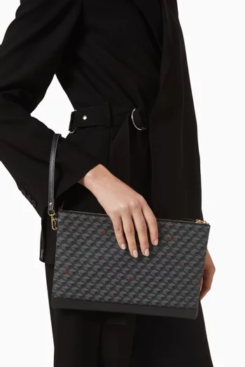 حقيبة بوشيت 29 بسحّاب قنب لاكي يو بنقشة حراشف الأفعى